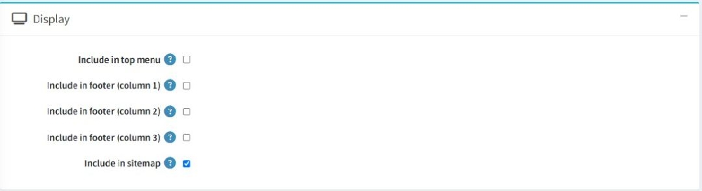 SEO product tag detail setting section